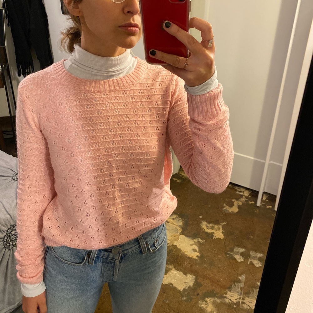 j. crew springy pink pullover sweater